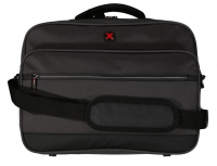 Dernier 'Travel`n`Meet' Schultertasche aus Spinnstoff Querformat m. Laptopfach grau