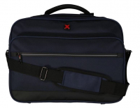 Dernier 'Travel`n`Meet' Schultertasche aus Spinnstoff Querformat m. Laptopfach navy