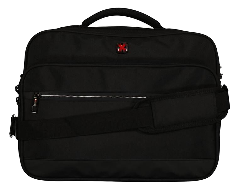 Dernier 'Travel`n`Meet' Schultertasche aus Spinnstoff Querformat m. Laptopfach schwarz