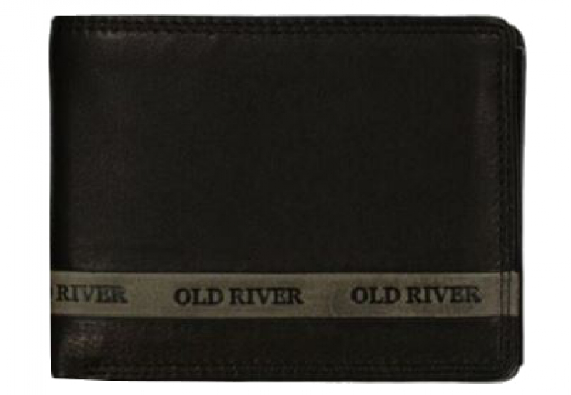 Old River Querformatbörse mit RFID-Schutz echt Leder schwarz