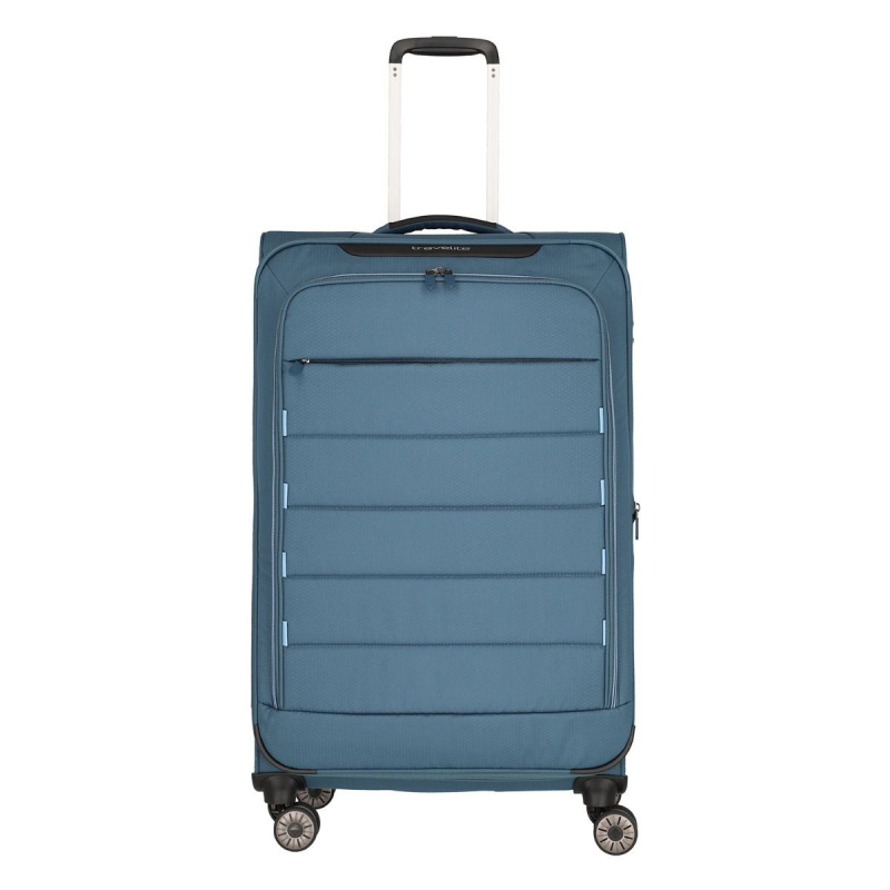 Travelite 'Skaii' 4-Rad Trolley 78cm erweiterbar 2,9kg 91-98l recled Polyester panoramablau