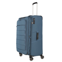 Travelite 'Skaii' 4-Rad Trolley 78cm erweiterbar 2,9kg 91-98l recled Polyester panoramablau