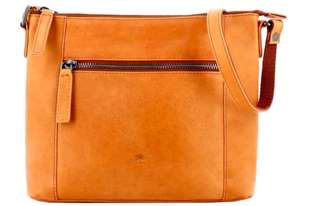 Prato 'Oil Pull Up' Umhängetasche echt Rindleder cognac