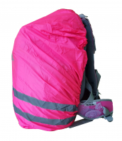 McNeill Regenhaube neonpink mit reflektierenden Doppelstreifen und Logo