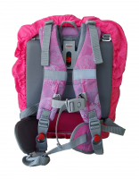 McNeill Regenhaube neonpink mit reflektierenden Doppelstreifen und Logo