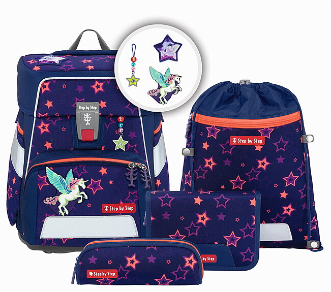Step by Step 'Pegasus Night Nuala' Space Shine Schulrucksack-Set 5tlg. lila