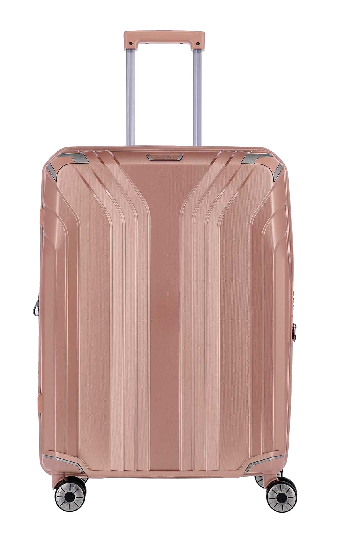 Travelite 'Elvaa' 4-Rad Trolley M 66cm 3,5kg 72l-77l erweiterbar mit TSA-Schloss rosegold