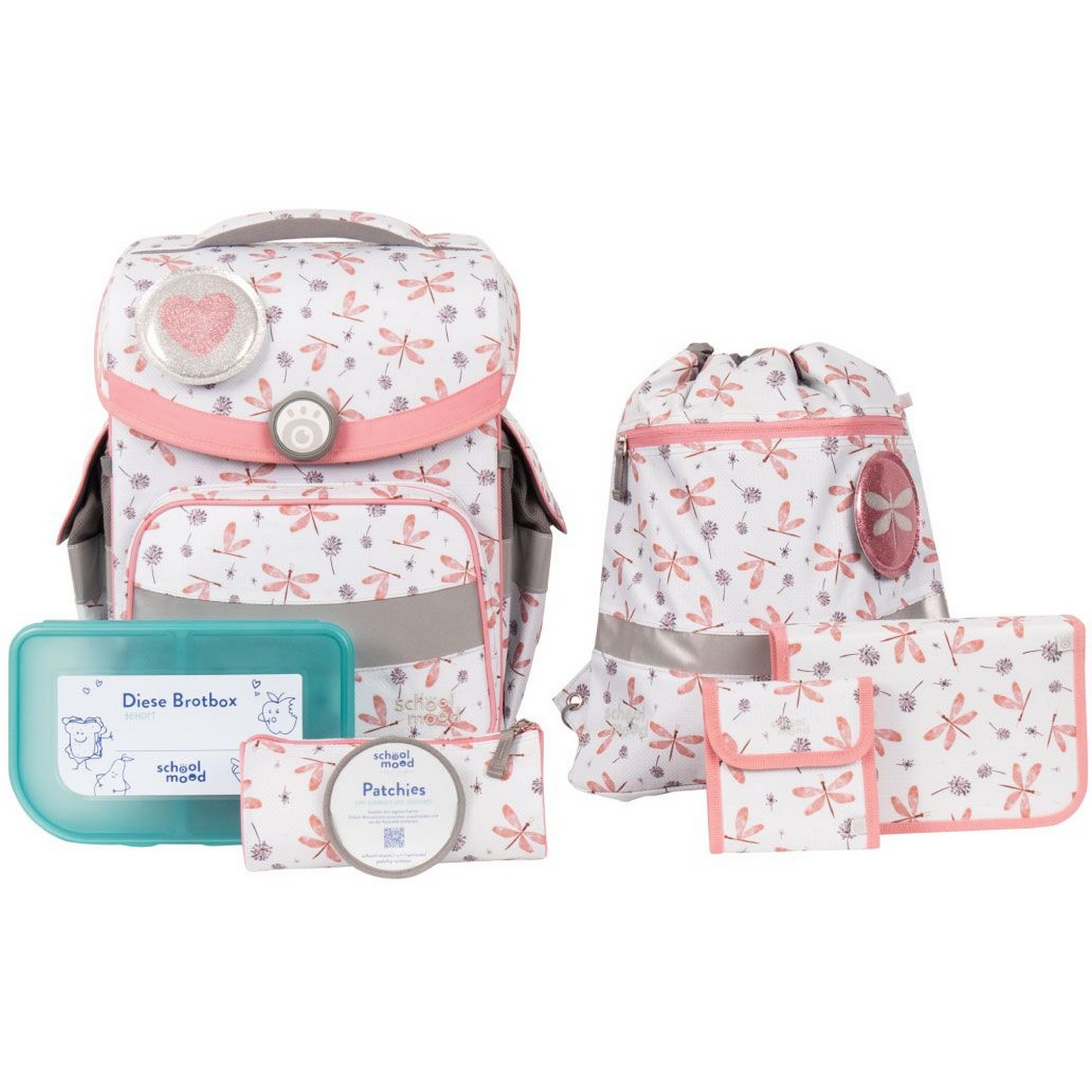 schoolmood 'Dragonfly' Schulranzen-Set 7-tlg. Nordic Edition Timless Air 980g 23l dragonfly