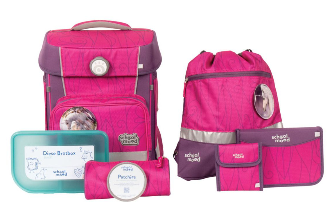 schoolmood 'Luisa' Schulranzen-Set 7-tlg. Hero Maxx Air+ 1150g 21l Einhorn