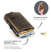 Secwal2 Kartenetui XL 'Hunter' Geldbeutel RFID Leder braun