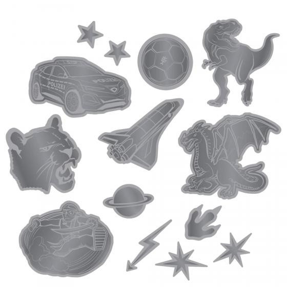Step by Step Reflektierendes Sticker-Set Black
