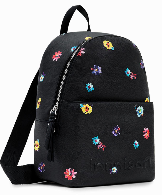 Desigual 'Back Fresia Mombasa' Damenrucksack mini schwarz Blumen