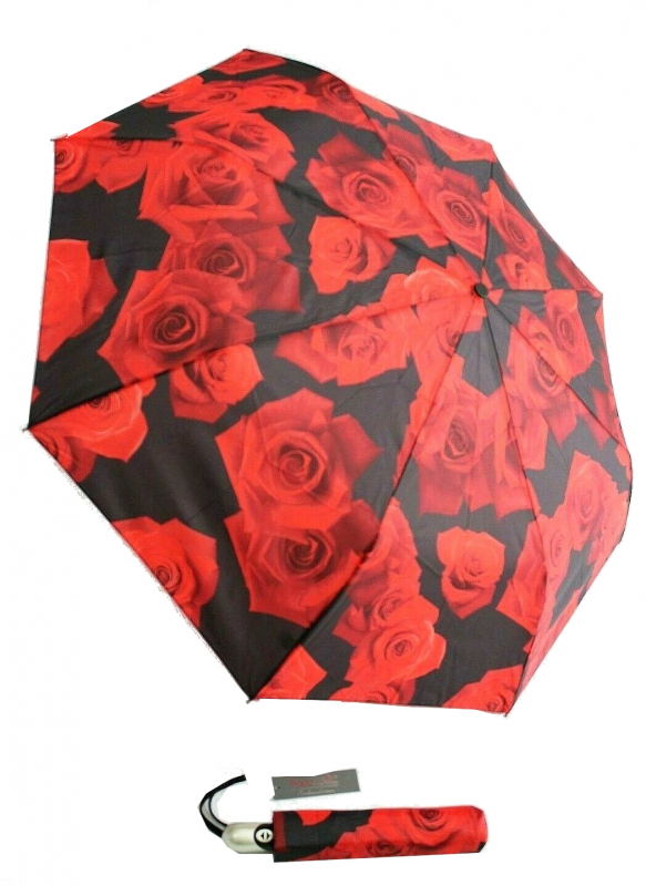 Happy Rain 'Easymatic' Faltschirm aut/zu ultra light red rose
