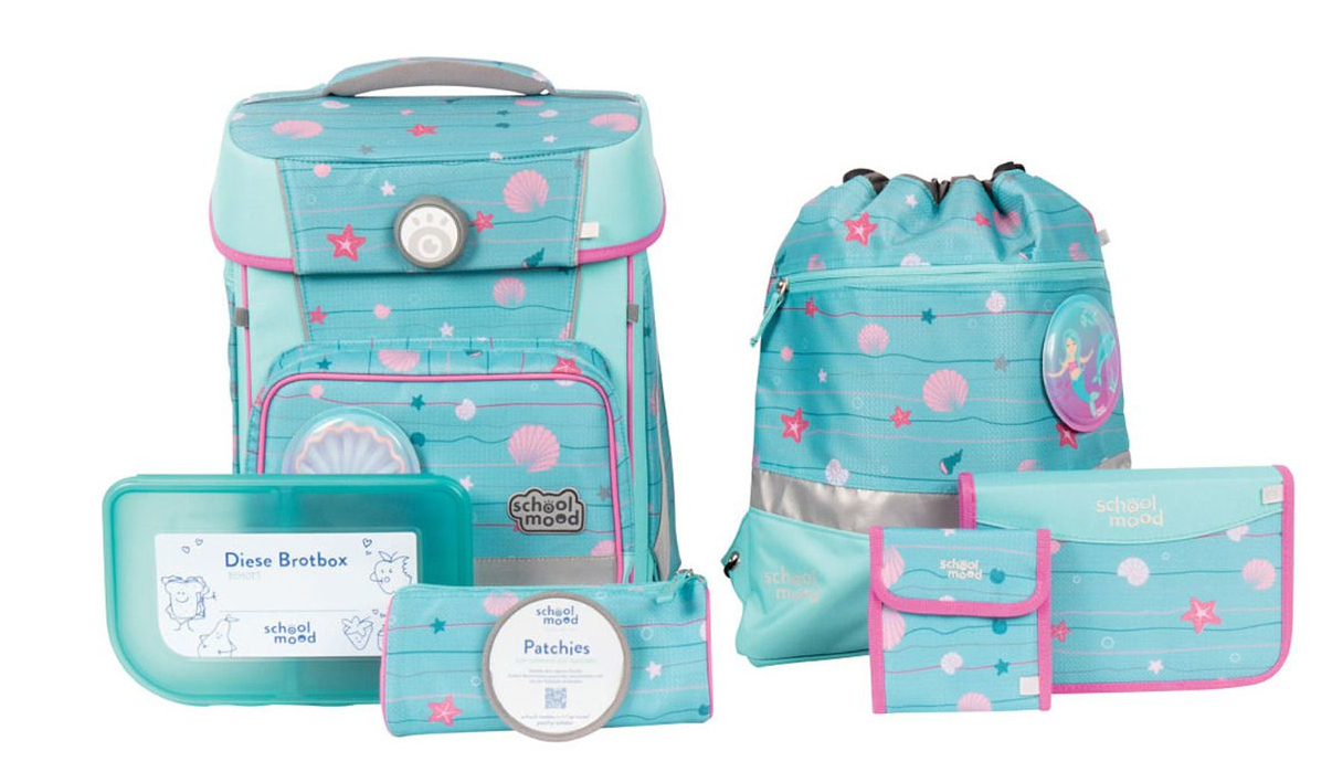 schoolmood 'Lilly' Schulranzen-Set 7-tlg. Hero Maxx Air+ 1150g 21l Meerjungfrau