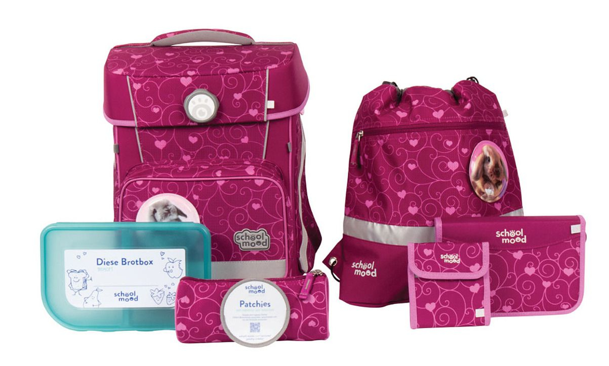 schoolmood 'Hannah' Schulranzen-Set 7-tlg. Hero Maxx Air+ 1150g 21l Hase