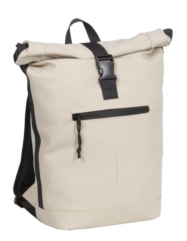 New Rebels 'Mart - New York' Rolltop Rucksack mit Laptopfach aufsteckbar 16l beige