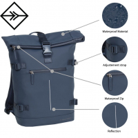 New Rebels 'William - Riverside' Rucksack mit Laptopfach aufsteckbar 17l antracite