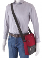 Dernier Schultertasche aus Spinnstoff rot
