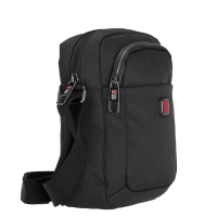 Travel 'N' Meet Schultertasche aus Spinnstoff klein schwarz