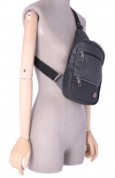 Dernier Schultertasche aus Spinnstoff grau