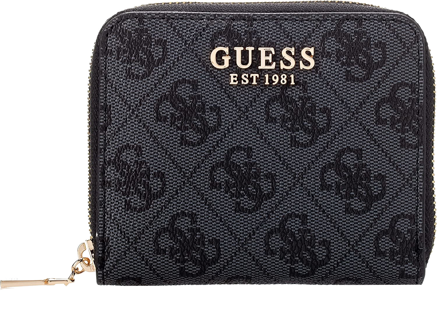 Guess 'Laurel SLG' Small Zip Around Damenbörse klein Synthetik coal logo