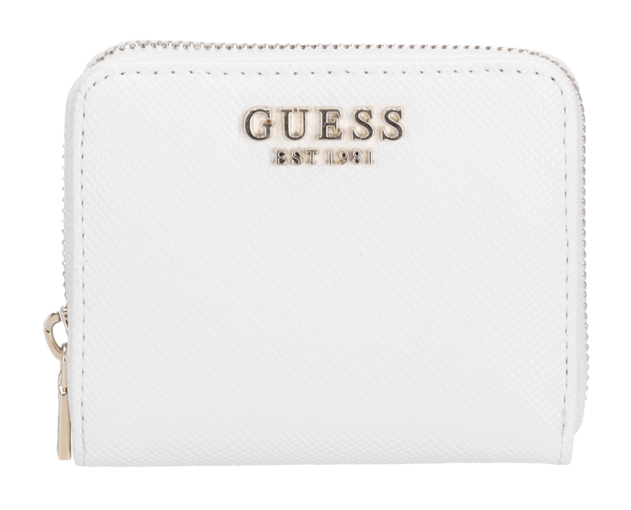 Guess 'Laurel SLG' Small Zip Around Damenbörse klein Synthetik white