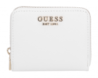Guess 'Laurel SLG' Small Zip Around Damenbörse klein Synthetik white