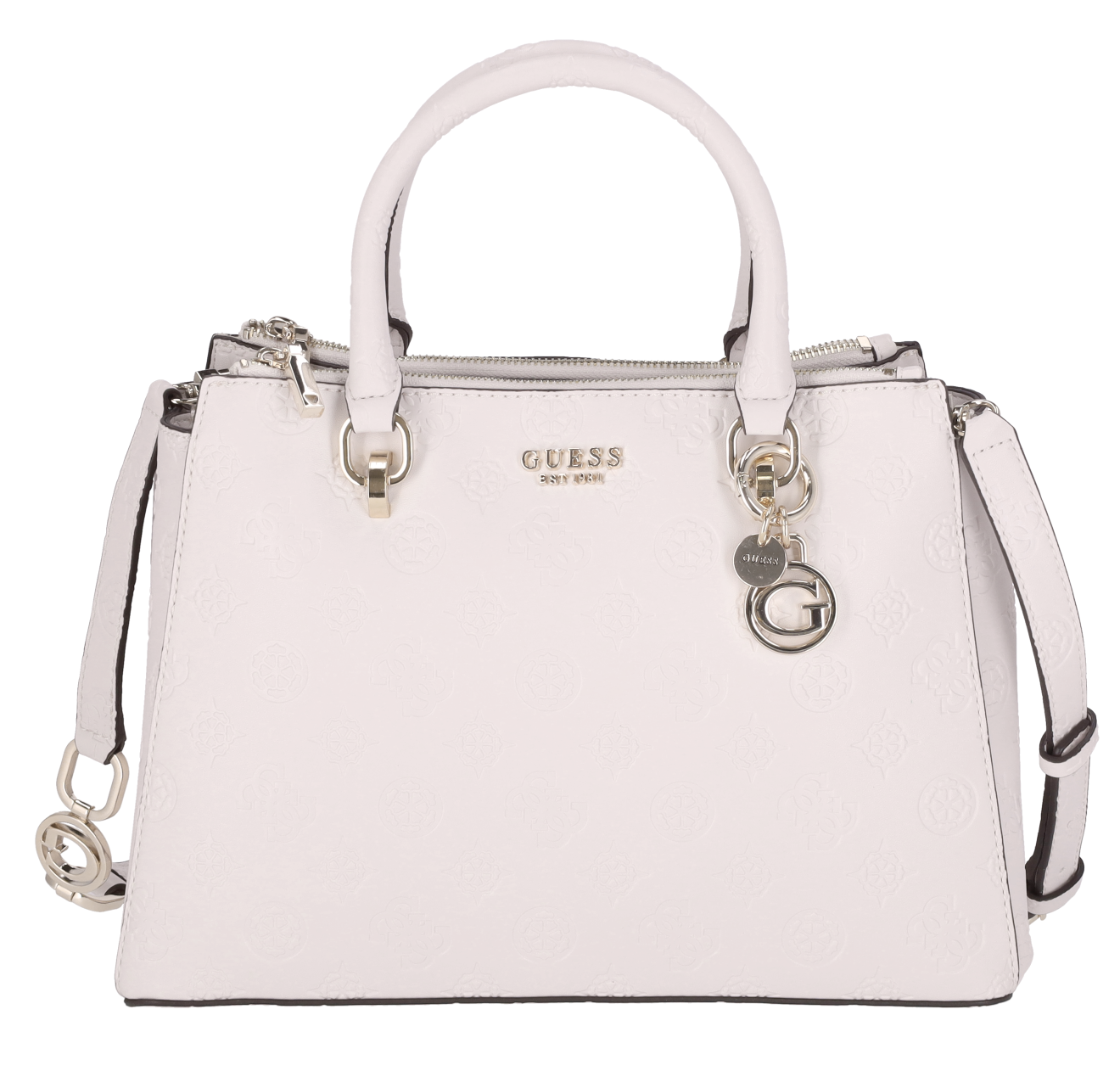 Guess 'Galeria Status Satchel' Umhängetasche Synthetik cream