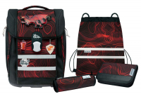 McNeill 'Drache' Schulrucksackset 6tlg. McLight 2 1000g 20l schwarz rot