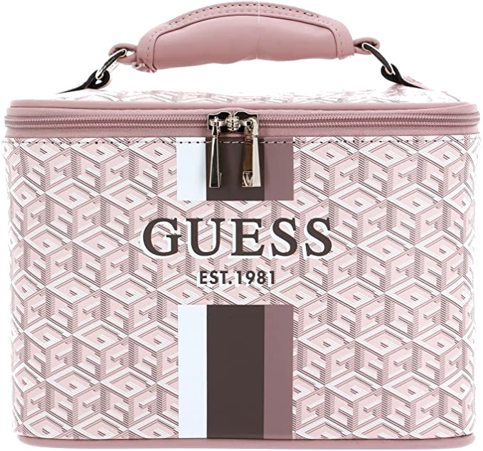 Guess 'Wilder Travel' Beauty Case Kosmetiktasche Logo Pale Rose