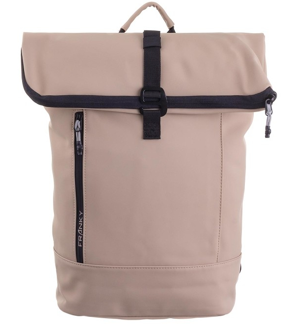 Franky Business-Rucksack mit Laptopfach erweiterbar 13 l Planenmaterial beige