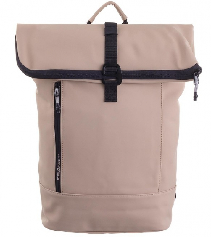 Franky Business-Rucksack mit Laptopfach erweiterbar 13 l Planenmaterial beige