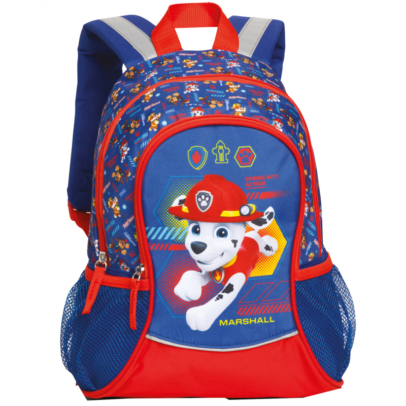 Fabrizio 'Paw Patrol' Kinderrucksack mit 2 Reißverschlüssen Marshall 7l blau/rot