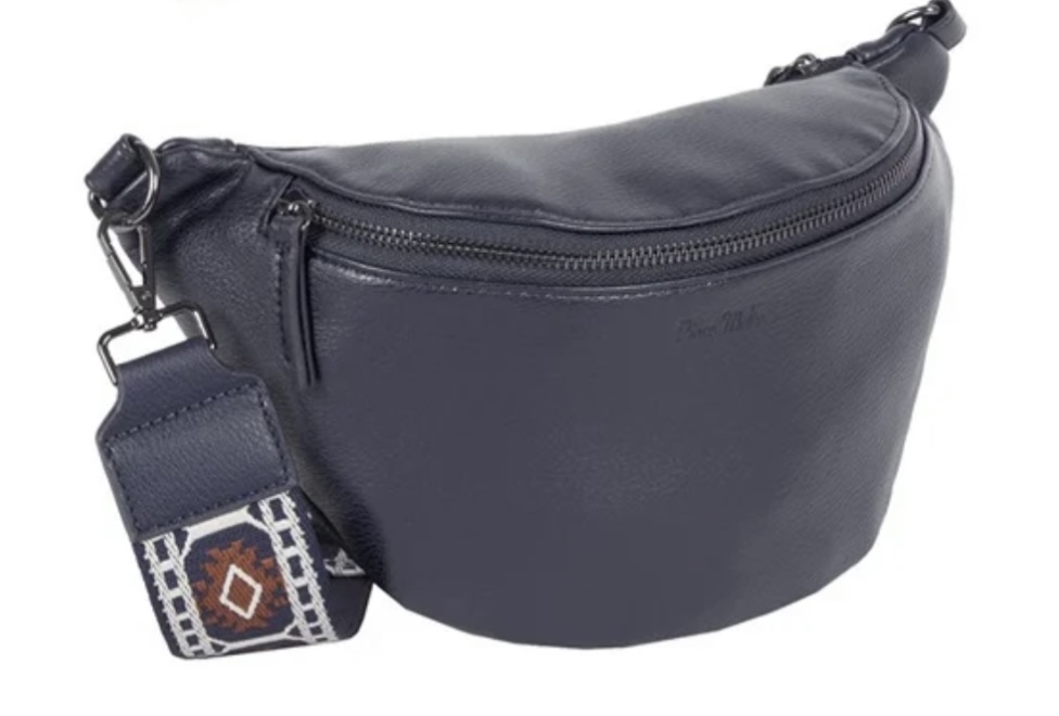 Piace Molto 'Vera Range' Umhängetasche mit wechselbarem Textilriemen navy