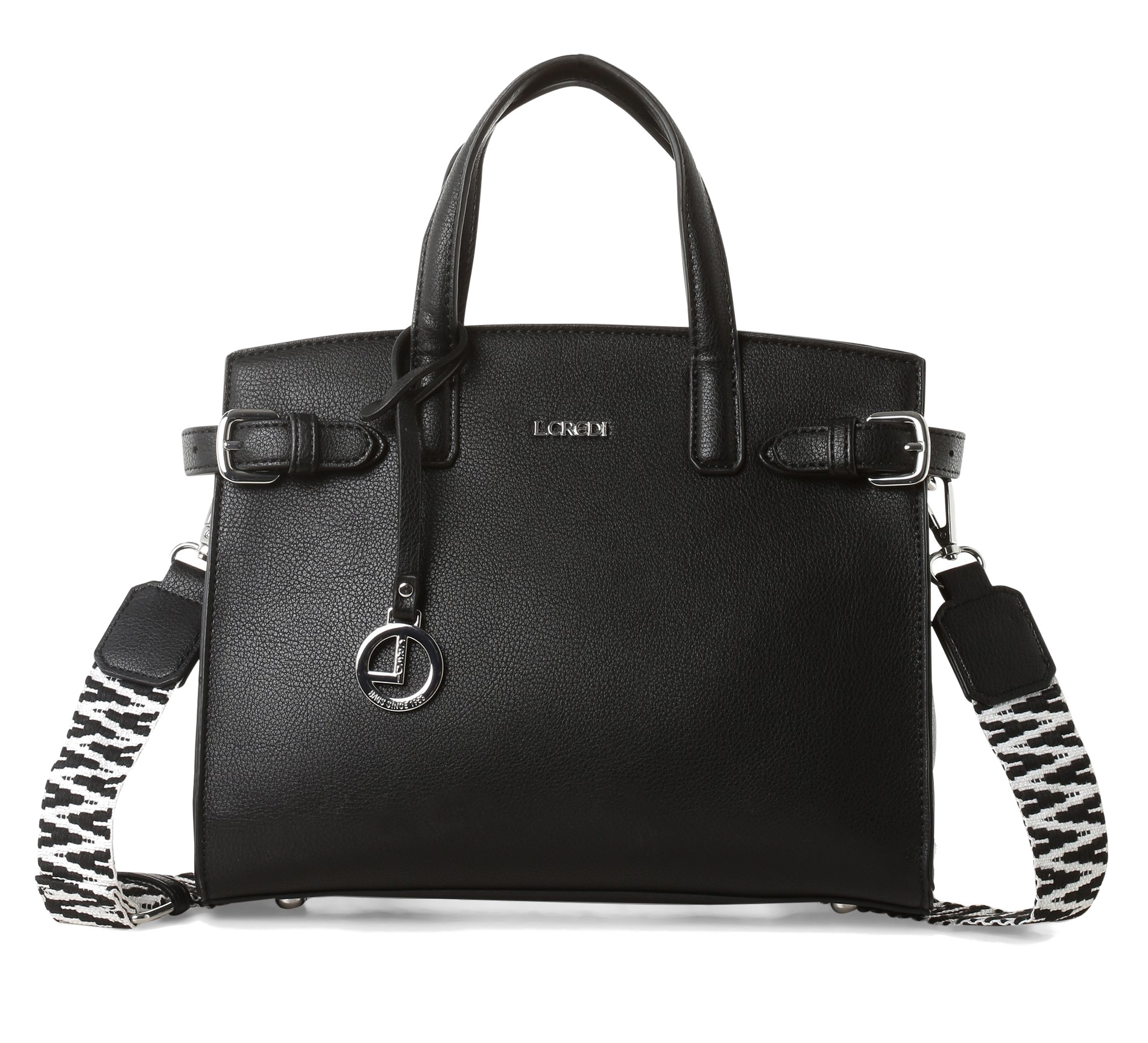 L.Credi 'Isante' Handbag mit Riemen Schwarz
