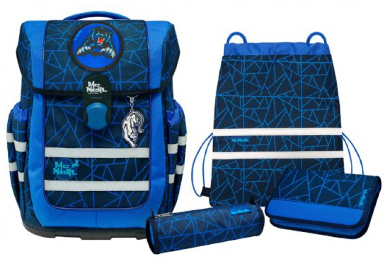 McNeill 'Wild-V23' Schulrucksackset 5tlg. Ergo Complete 1150g 20l blau