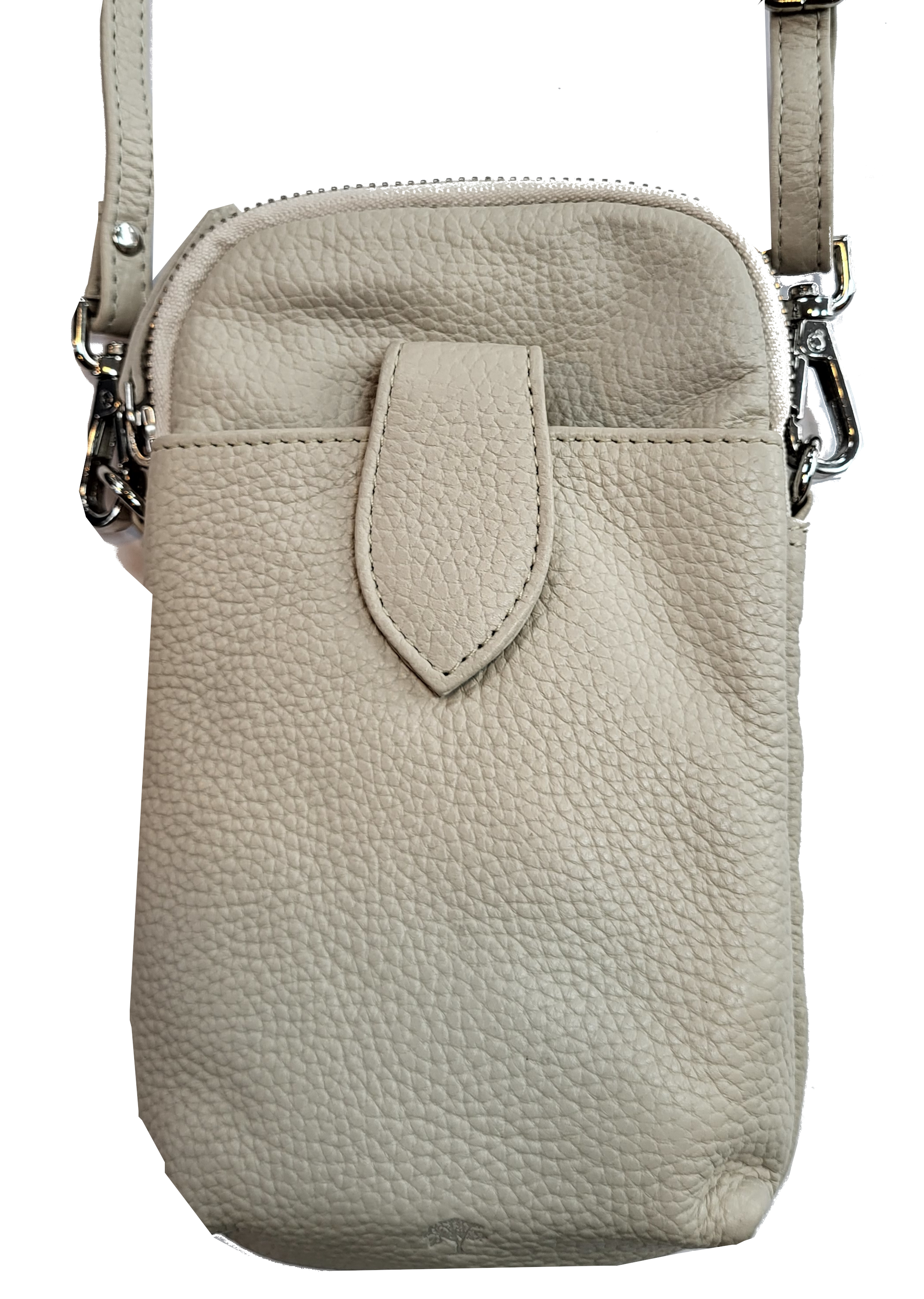 Prato 'LM Asif' Handy Umhängetasche Rindleder light beige