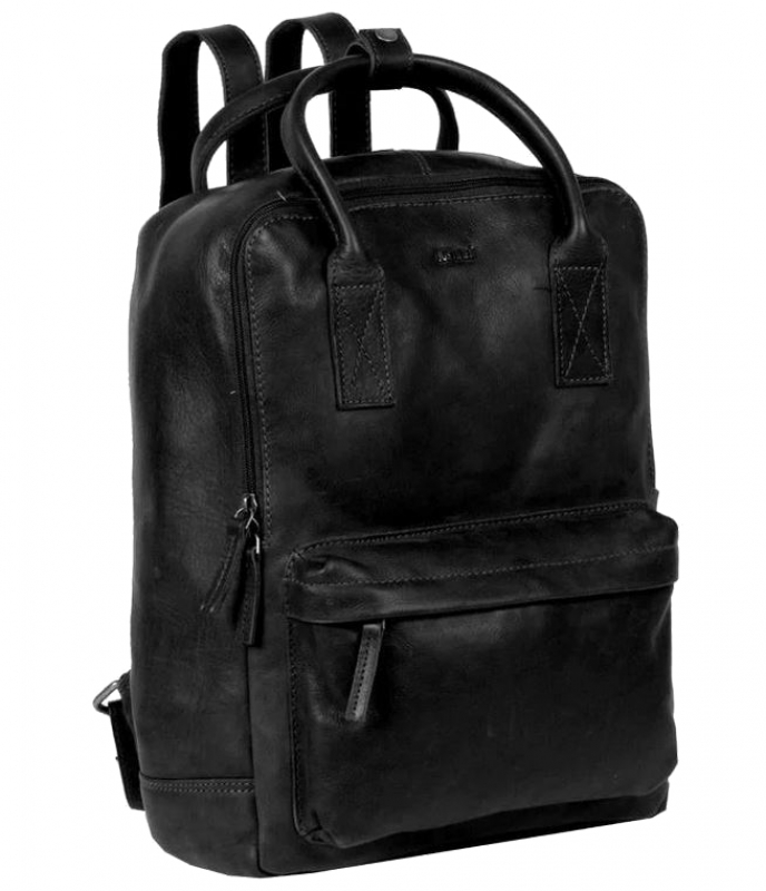 Justified Bags 'Nynke' Rucksack Crawley 2Griffe echt Rindleder schwarz