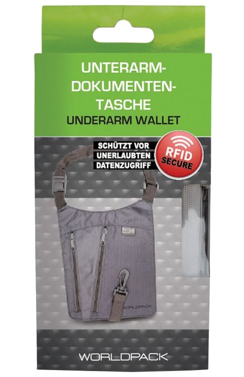 Worldpack Unterarm- Dokumenten- Tasche RFID-Schutz anthrazit