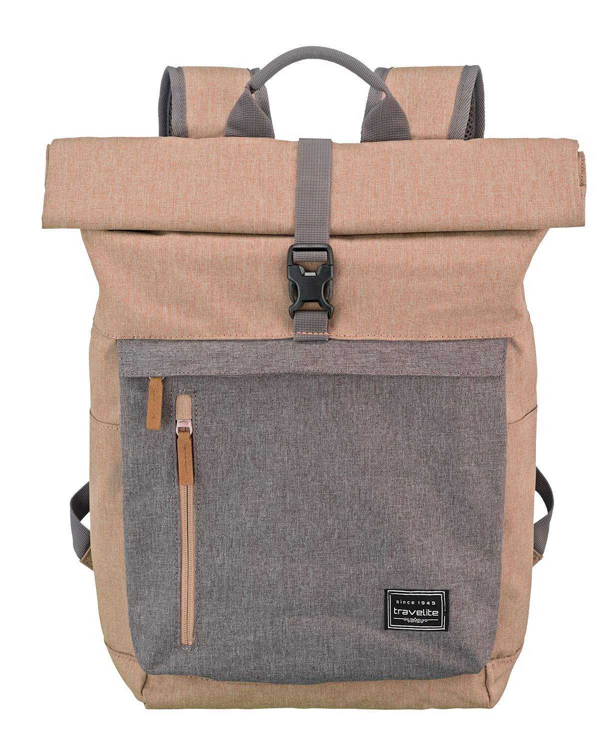 Travelite 'Basics' Roll-up Backpack Rucksack 35l 0,8kg rose/grau