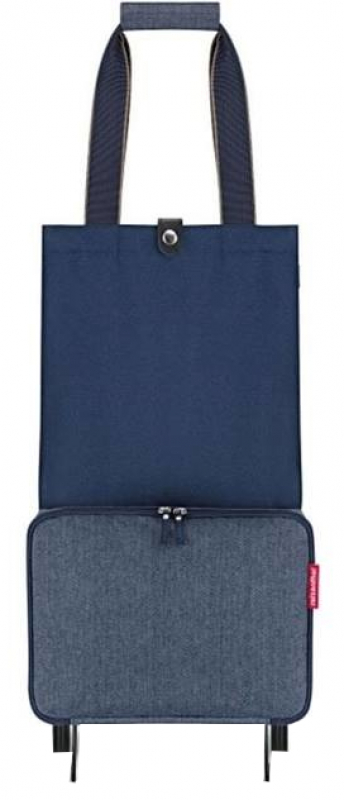 Reisenthel 'foldabletrolley' Einkaufsroller 30l herringbone dark blue