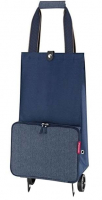 Reisenthel 'foldabletrolley' Einkaufsroller 30l herringbone dark blue