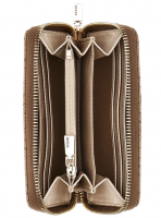 Guess 'Laurel' SLG medium zip around latte logo