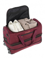 Travelite 'Basics' Trolley RT 55cm erweiterbar 2,3kg 51/64l bordeaux/orange