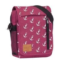 New Rebels 'Sealive' anchor Schultertasche mit Überschlag Ankermotiv burgundy