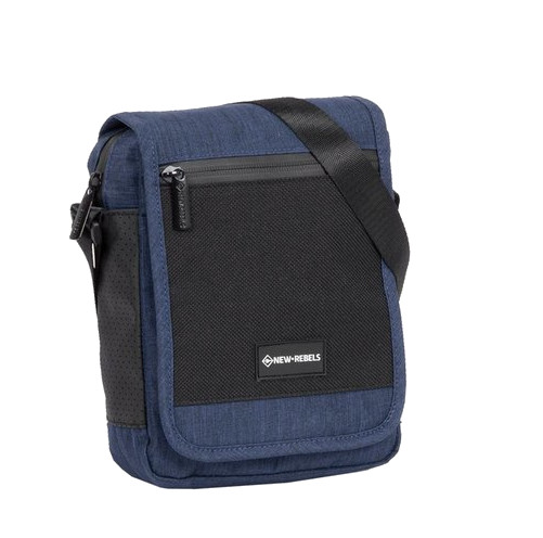 New Rebels 'Solar' Newton Flap Schultertasche klein shadow blue