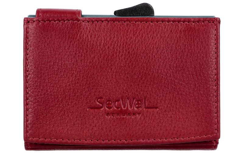 Secwal3 Kartenetui Geldbeutel Wiener Schachtel RFID Leder rot