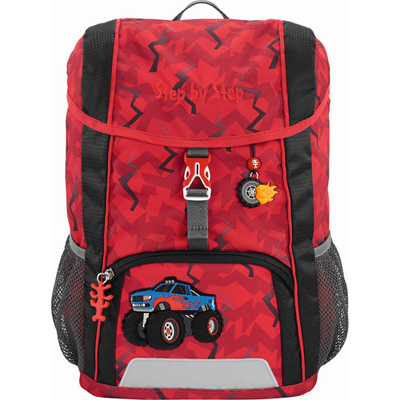 Step by Step 'Monster Truck Rocky' Kid Kindergarten-Rucksack 380g 13l 3-tlg. rot-schwarz