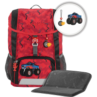 Step by Step 'Monster Truck Rocky' Kid Kindergarten-Rucksack 380g 13l 3-tlg. rot-schwarz