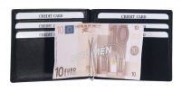 Stefano Dollarclipbörse mit 6 Kreditkartenfächer echt Leder dunkelbraun